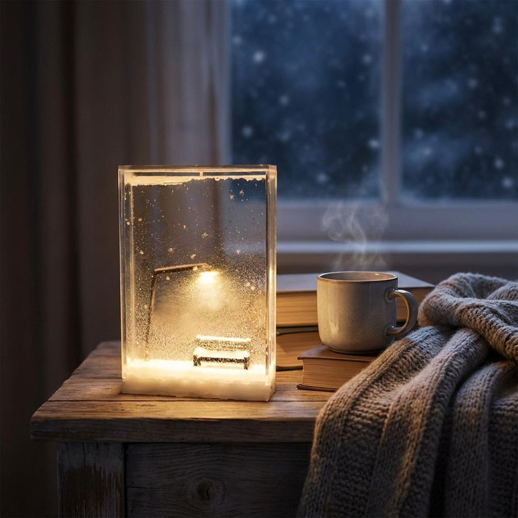 چراغ شب برفی نیمکت دار